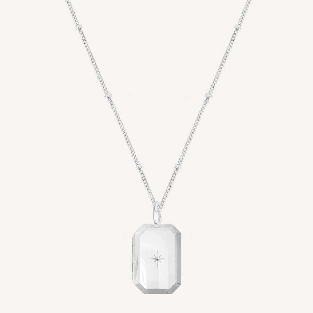Bevel Photo Locket Necklace