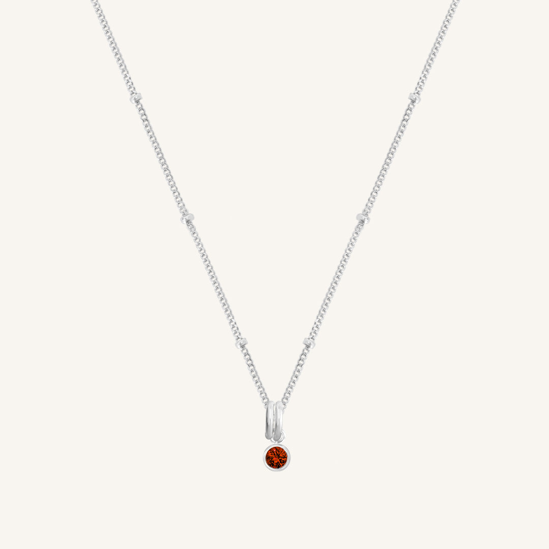 Aura Birthstone Charm Necklace