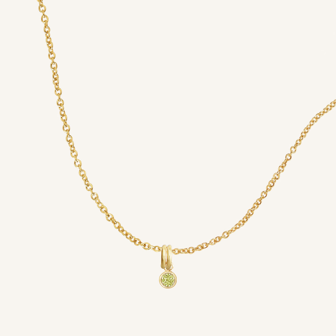 Aura Birthstone Charm Necklace