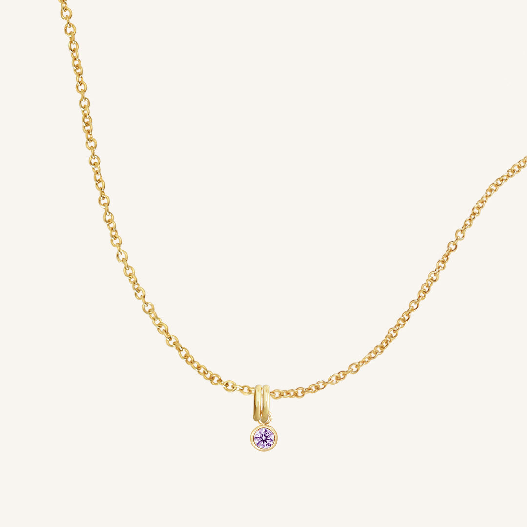Aura Birthstone Charm Necklace