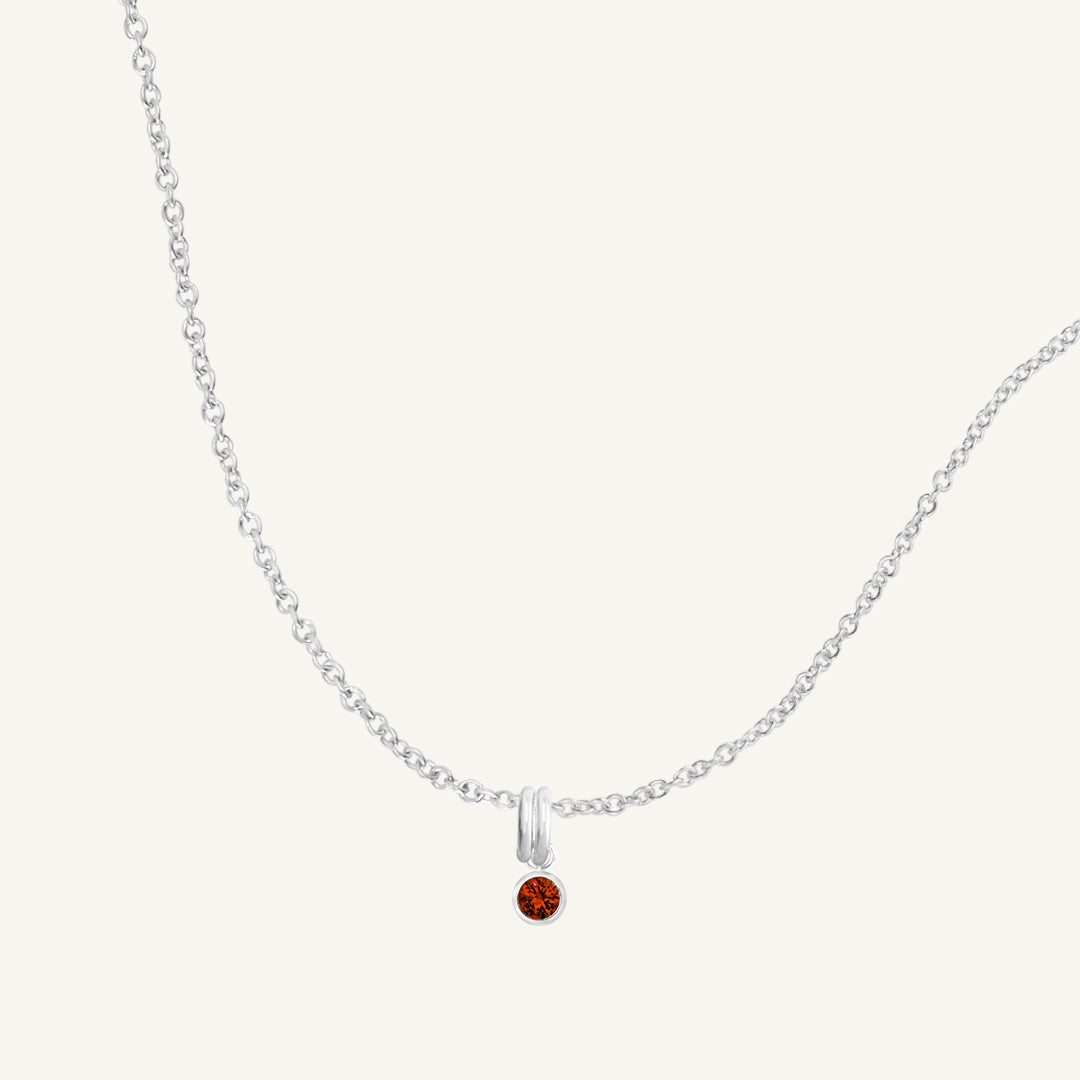 Aura Birthstone Charm Necklace