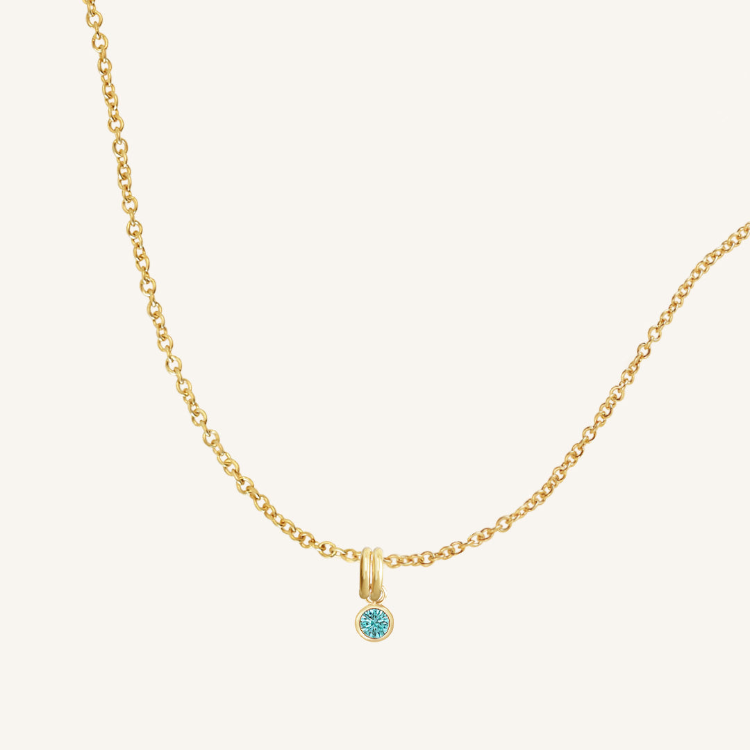 Aura Birthstone Charm Necklace